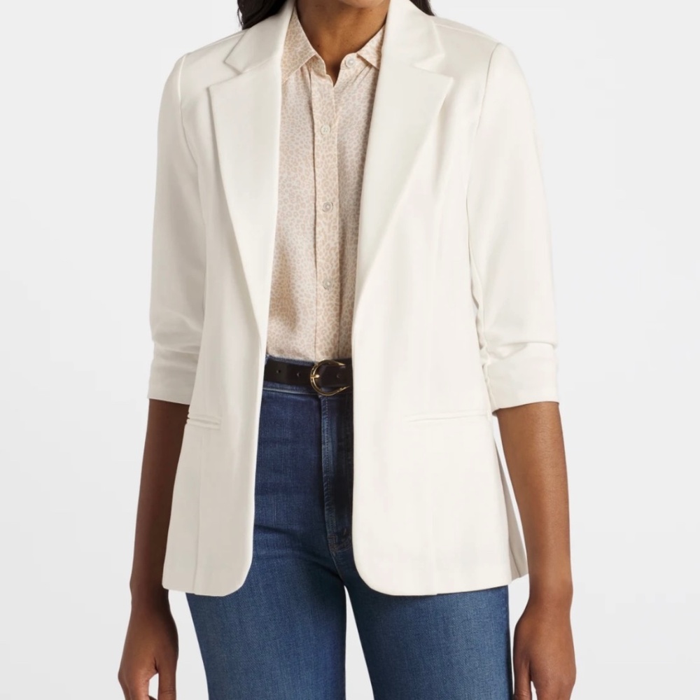 41 Hawthorn Leena Unlined Open Front Ponte Blazer